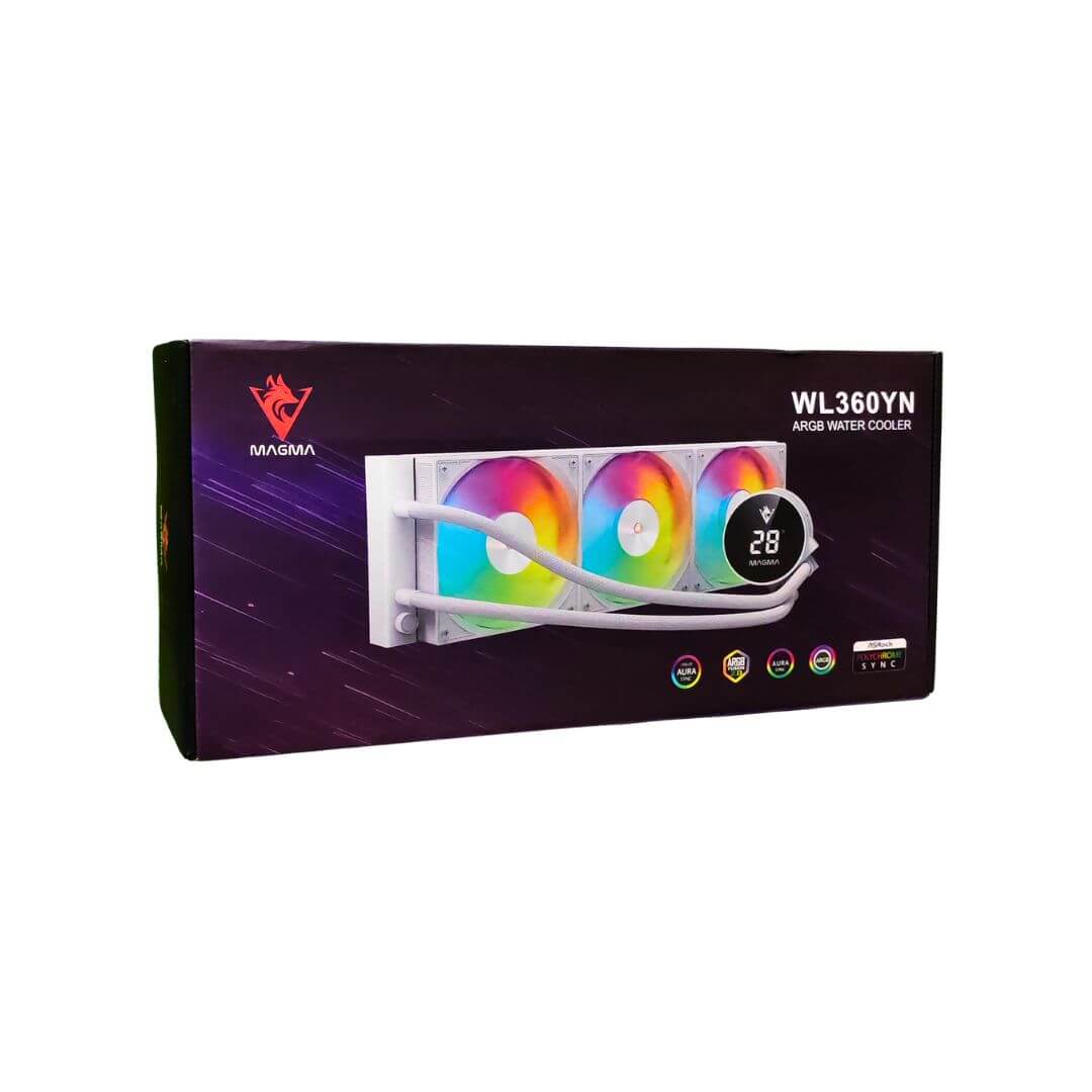 water cooling magma 360 wl-360ft white argb 3 fans pwm